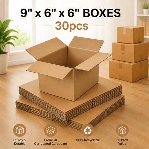 [30pcs] 9x6x6 inches/229 x 152 x 152mm- Brown Shipping Wall Parcel Carton Boxes for Packing/Shipping/Storage Boxes, Packaging Solutions, Moving Boxes, Lightweight Shipping Container, Compact Storage Box, Reinforced Packaging, Moving Supplies, Shipping
