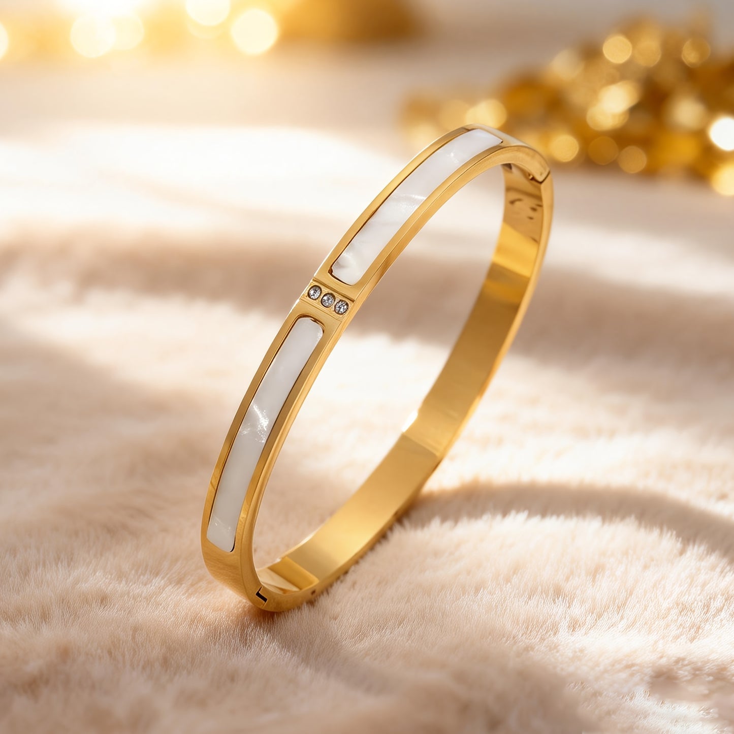 18K Gold-Plated 304 Stainless Steel Stackable Bracelets for Women, 5pcs Waterproof Roman Numeral Lucky Flower Design Cubic Zirconia Sleeves, Women's Daily Party Fashion Luxury Jewelry Gifts, Mother's Day Gifts