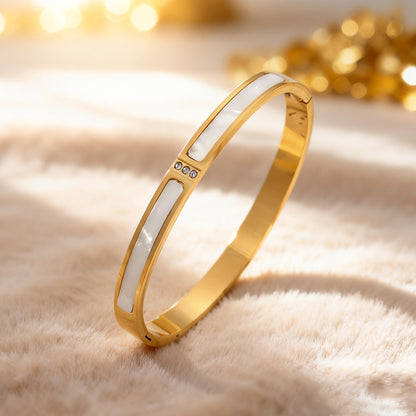 18K Gold-Plated 304 Stainless Steel Stackable Bracelets for Women, 5pcs Waterproof Roman Numeral Lucky Flower Design Cubic Zirconia Sleeves, Women's Daily Party Fashion Luxury Jewelry Gifts, Mother's Day Gifts