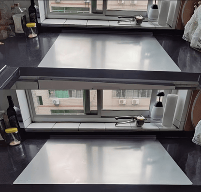 Shipping 1pc of Stainless Steel Cutting Board, a Sturdy Chopping Board Suitable for Meat, Fruits, Vegetables, Bread, And Baking, Featuring a Non-Slip Design with a Lip.
