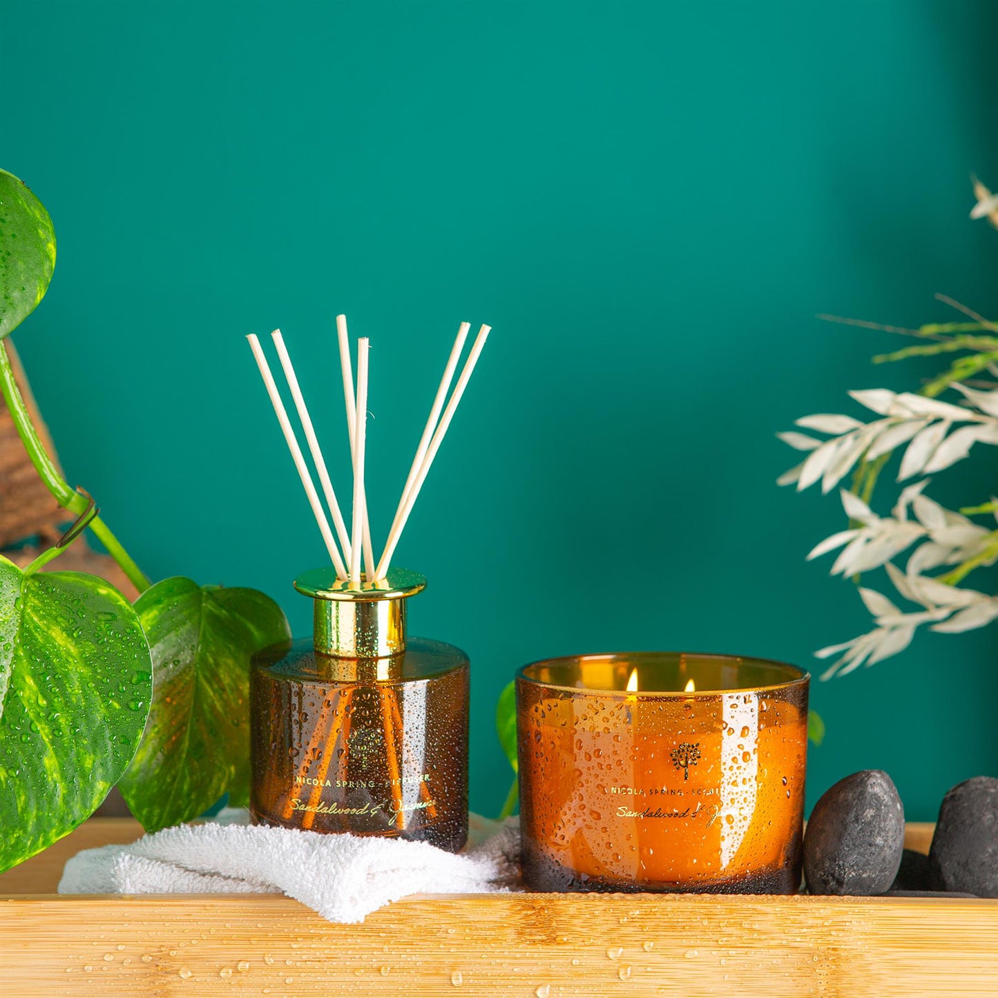 Nicola Spring Scented Candle - 130g/350g - Natural Soy Wax Candles Relaxing Fragrance Gift Set Aromatherapy Candle