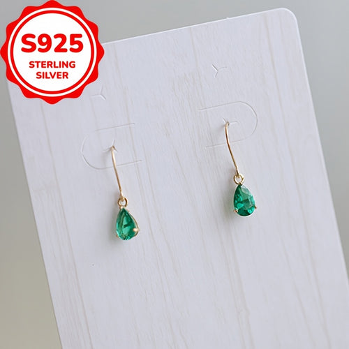 Handmade Earrings, Anti-Allergic, S925 Silver, French Palace Noble, Easy, Light Luxury, Classic, Water Drop, Temperament, Versatile Ear Hooks