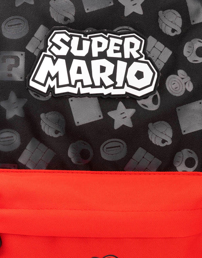Nintendo Super Mario Backpack For Boys & Girls | Kids Toad Mushroom Black School Rucksack 16 Inch | Gamer Bag With Adjustable Straps One Size