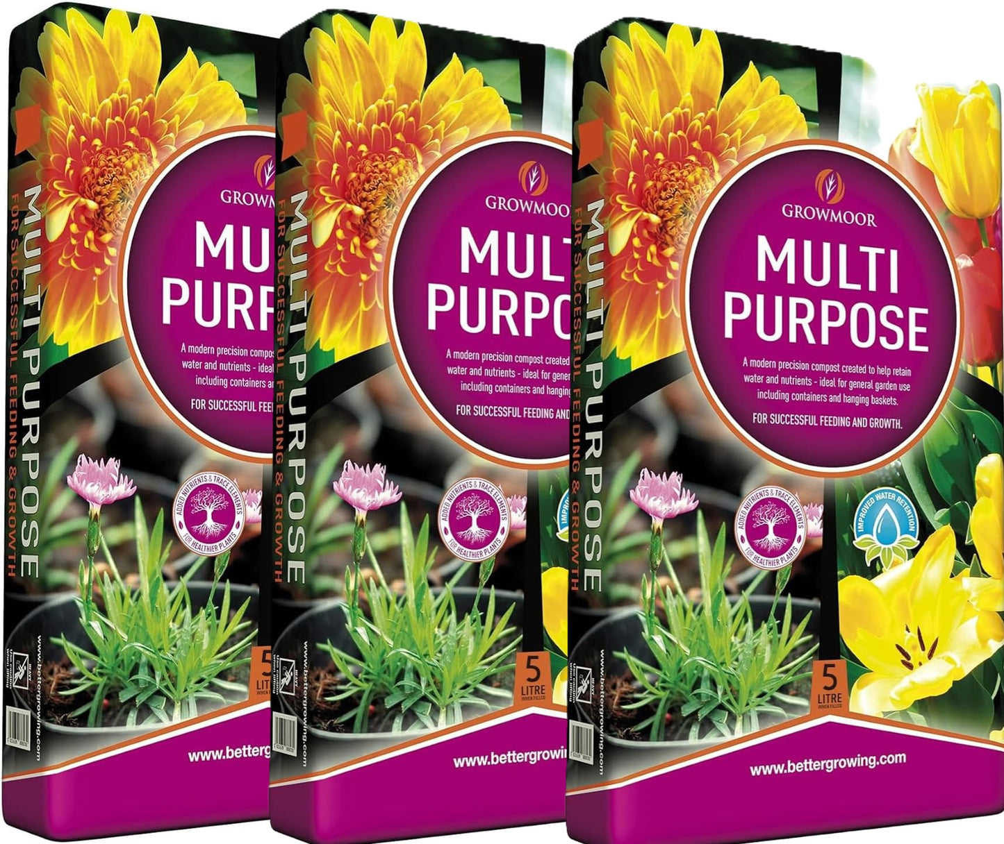 Growmoor Multi-Purpose Compost 5L – Versatile Potting & Planting Compost for Indoor Plants, Outdoor Pots, Hanging Baskets, Containers & General Garden Use