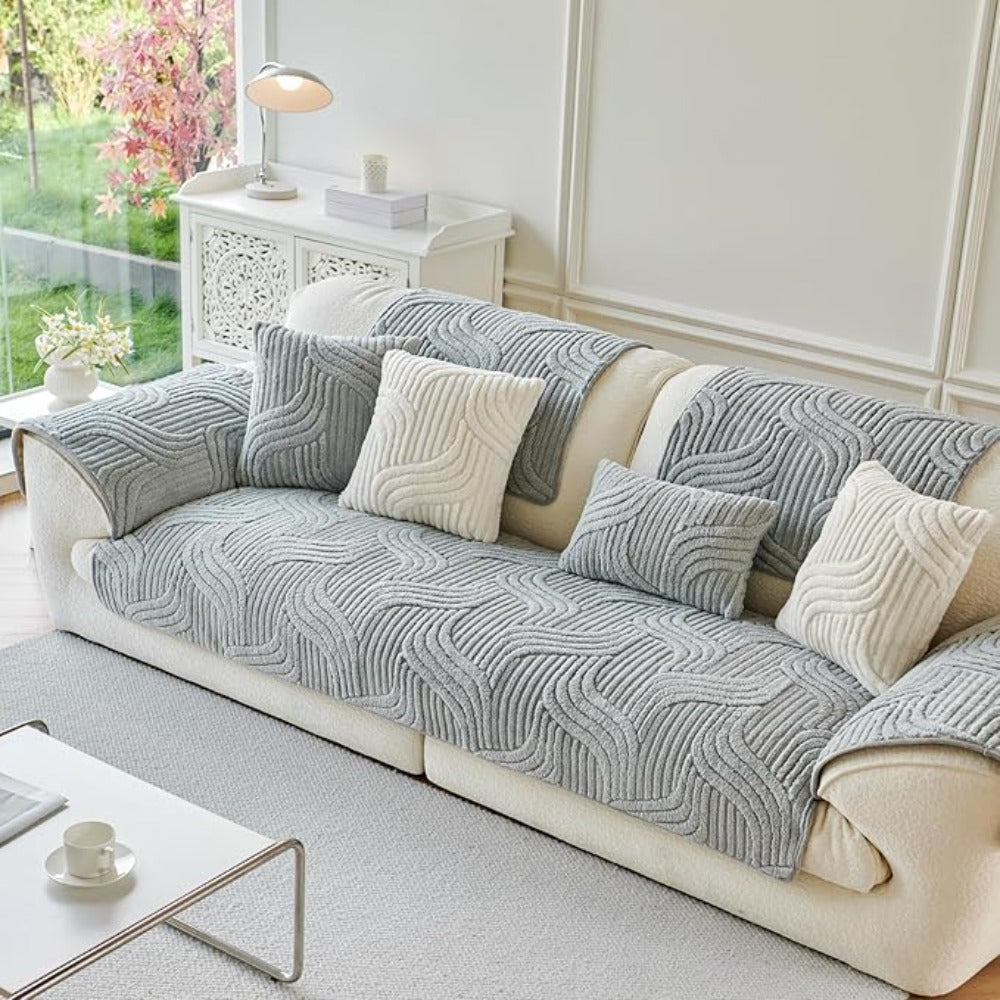 1pc Bohemian Style Soft Plush Sofa Cover, Pet-Friendly Non-Slip Couch Protector Covers, Machine Washable Polyester, All-Season Comfort for Living Room, Bedroom, Office Decor, Sectional Sofa Cover| Warm Home Decor| Machine Washable Furniture Protector Cove