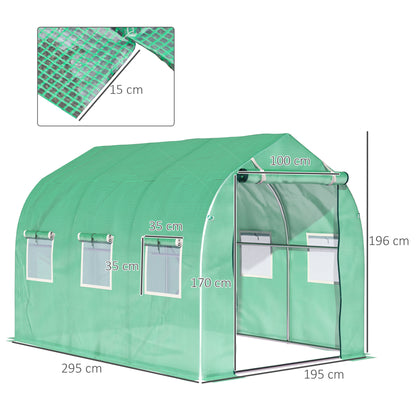 Polytunnel Greenhouse with Windows and Door, Walk in Greenhouse for Garden, Backyard (4 x 2 M)
