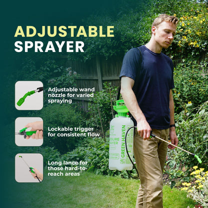 1pc 8L Pump Pressure Sprayer – Manual Garden Water Spray Bottle with Adjustable Shoulder Strap – High Pressure Sprayer for Plants, Lawn Care, Weed Control & Household Cleaning