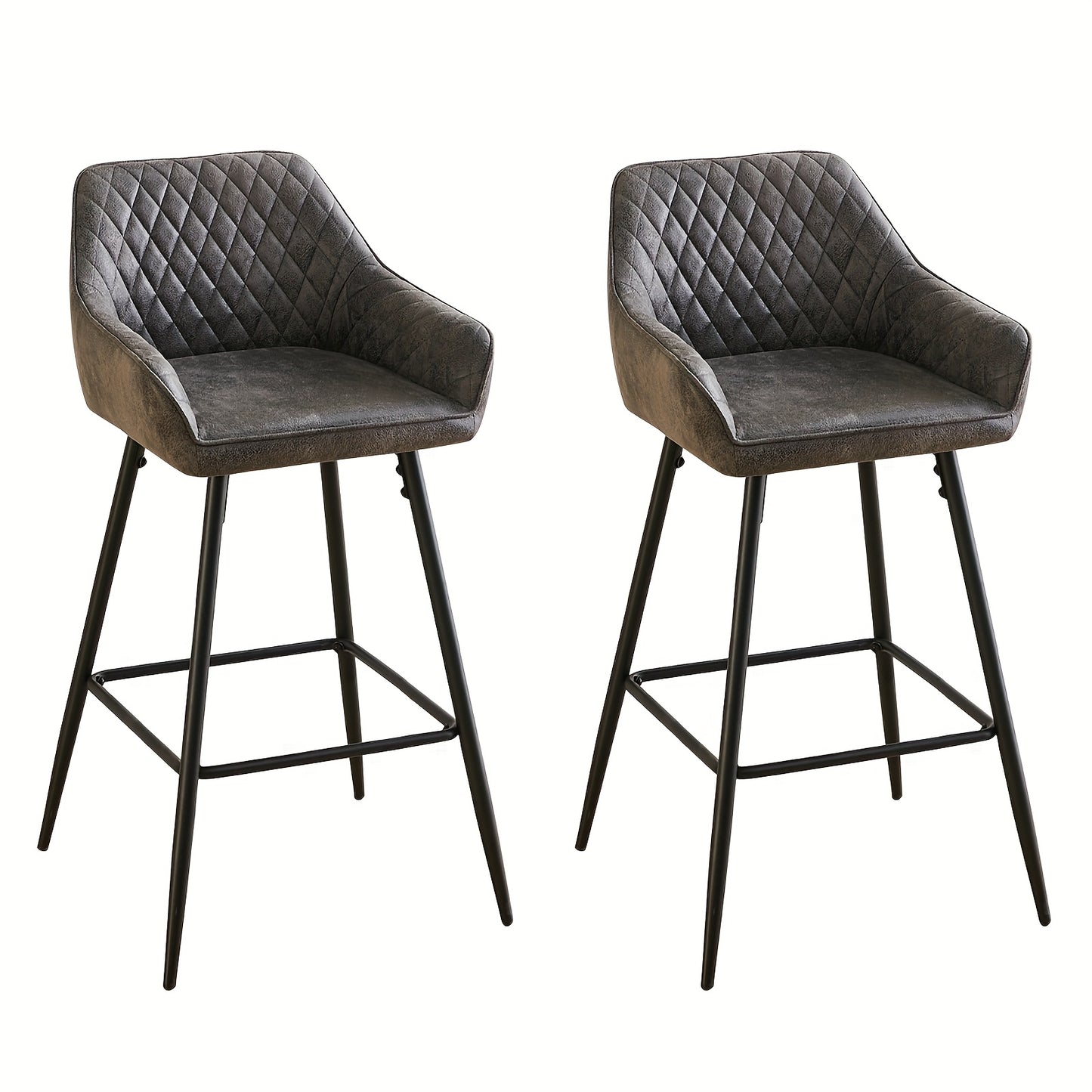Bar Stools Set of 1 2 Velvet Breakfast Stools Upholstered Kitchen Bar Chairs With Armrest & Backrest Barstools For Kitchen Counter