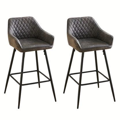 Bar Stools Set of 1 2 Velvet Breakfast Stools Upholstered Kitchen Bar Chairs With Armrest & Backrest Barstools For Kitchen Counter