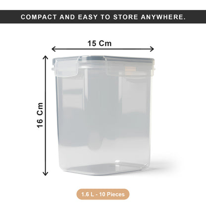 AEX Airtight Food Storage Containers with Lid Kitchen Storage Boxes for Dry Food Pantry Organisation Stackable Design Multiple Size Options (Set of 4/5/10/20/30)