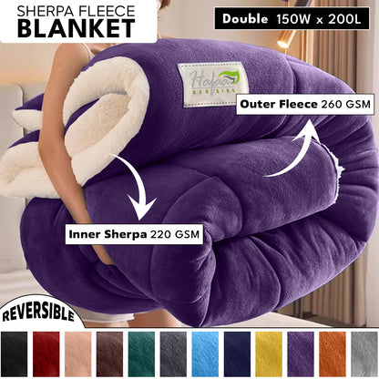 Soft Cozy Sherpa Blanket, Double-Sided Throw Blanket, Contemporary Design, Warm Throw for Couch, Bed, Office and Travel, Versatile All-Season, Perfect Holiday Gift