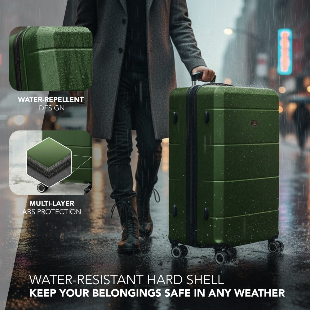 28 Inch Large Suitcase Lightweight ABS Hard Shell with TSA Lock & 4 Spinner Wheels - 75x49x29cm Check-In Luggage, Water-Resistant, UK Stock