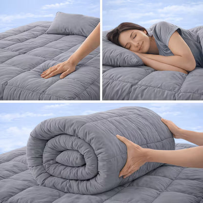 Luxury Mattress Topper 10cm Thickness – Soft Breathable Box Quilted Bed Topper with Corner Straps, No Lumping | Single, Small Double, Double, King & Super King