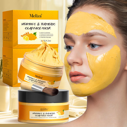 Turmeric Vitamin C Cleaning Facial Mask Turmeric Mud Facial Mask Deep Cleaning Facial Mask Vitamin C Smearing Facial Mask Perfect Gift for Christmas, Halloween, Carnival, Valentine's Day and New Year