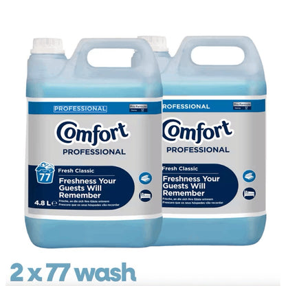 Comfort Professional Fabric Softener Fresh Classic 2 x 4.8L – 154 Washes Bulk Buy Fabric Conditioner | Softens, Protects Colour & Speeds Drying, Ideal for Home & Business Laundry