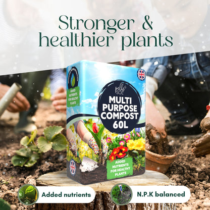 Pelle & Sol 10/20/40/50/60Ltr Multi Purpose Compost - Compost for Outdoor Plants & Soil for Plants Indoors - Potting Soil for Pots Plants Outdoor - All Purpose Nutrient Rich Fertiliser, Houseplant Potting Mix