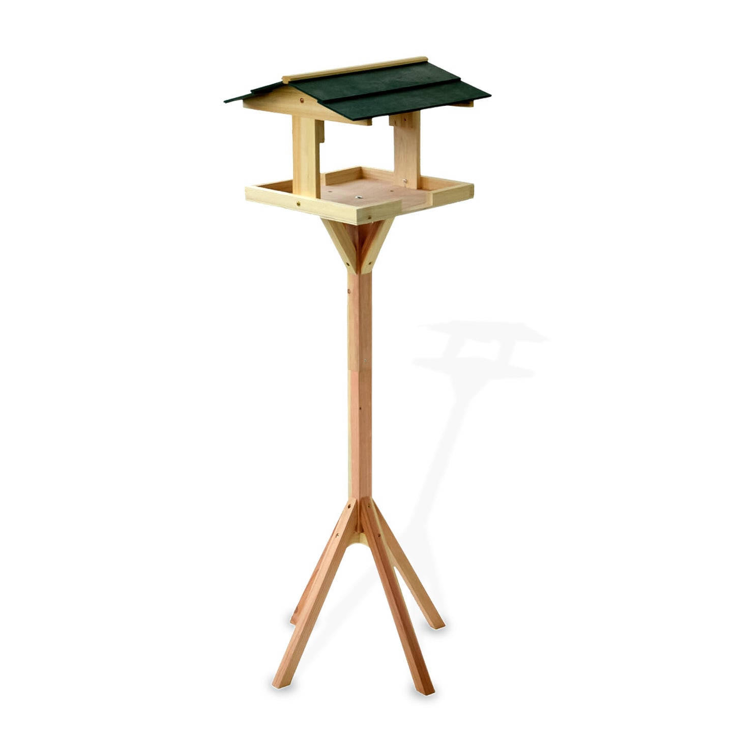 Wooden Bird Table Feeding Station - Heavy Duty Wood Bird Feeder Table for Outdoor Garden - Complete Wild Free Standing Bird Food House