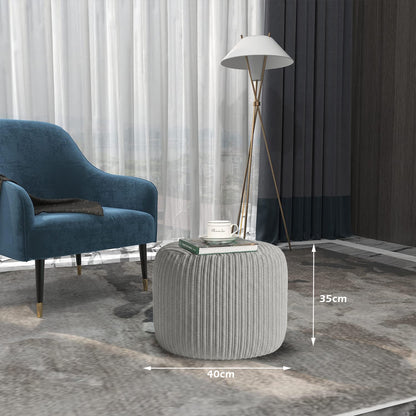 Jumbo Cord Footstool Pouffe, Round Shape Corduroy Bean Bag Ottoman Footrest for Lounge & Bedroom, Durable & Stylish Ergonomic Design