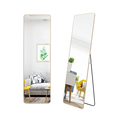 Rectangular Standing Full Body Mirror Hanging or Leaning Against Wall Mirror 147x37 cm Golden Frame for Bedroom Cloakroom