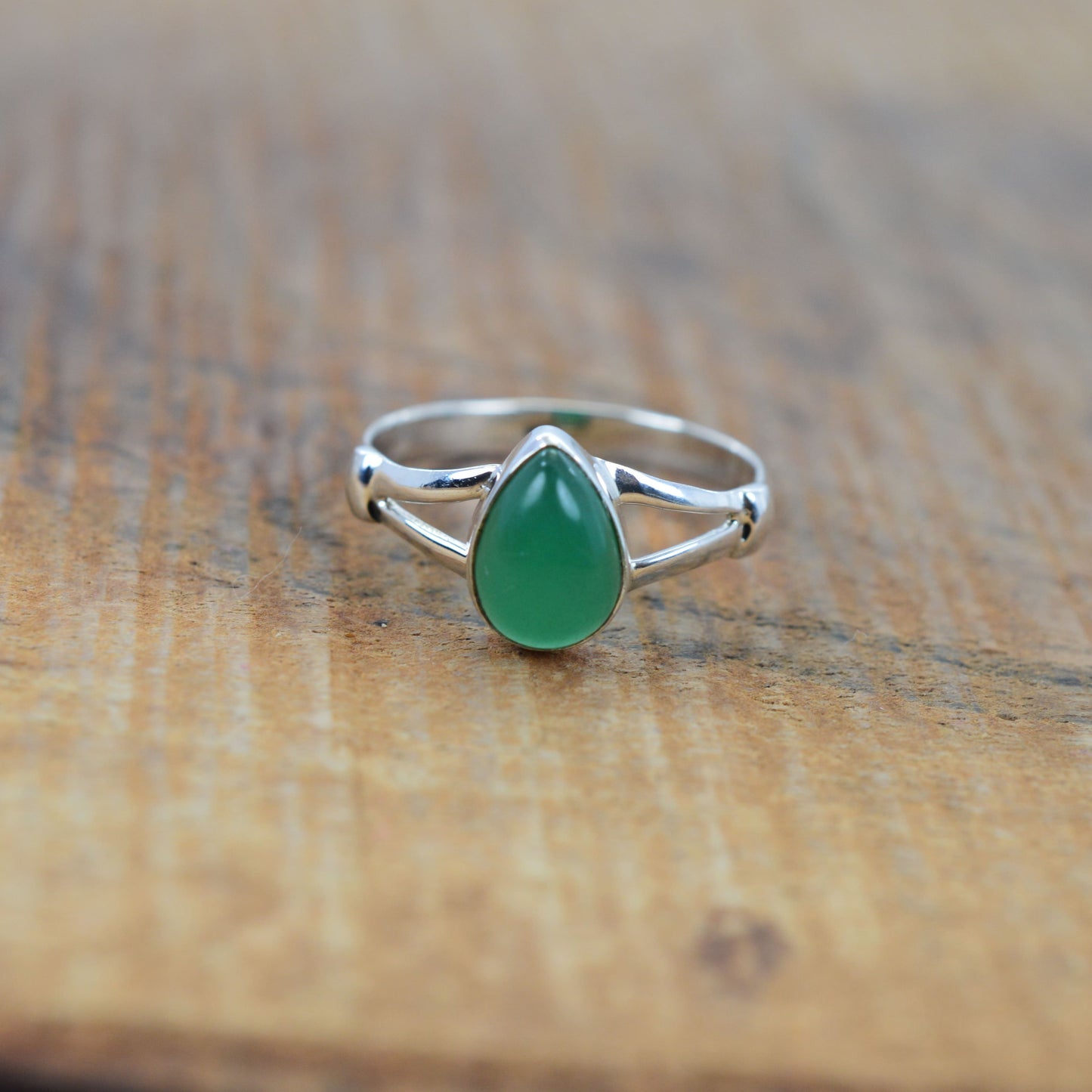925 Sterling Silver Pear Gemstone Ring in Onyx, Larimar and More, Minimal Daily Wear Jewelry for Women