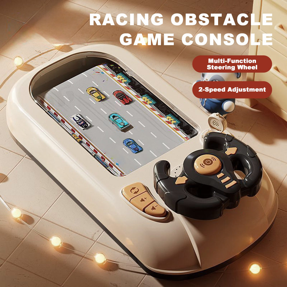 Racing Obstacle Game Console, 200 Levels Upgraded, Car Adventure Toy with Multi-Function Wheel, Interactive Simulation Driving Simulated Driving(Battery not included)