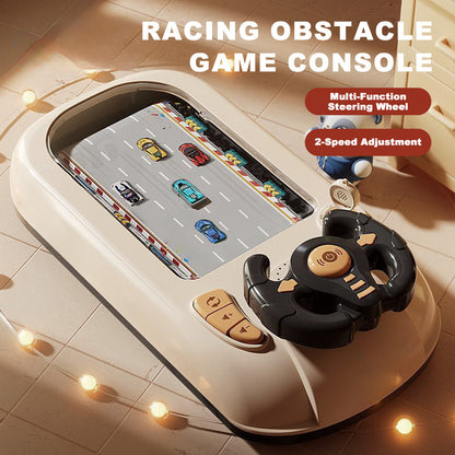 Racing Obstacle Game Console, 200 Levels Upgraded, Car Adventure Toy with Multi-Function Wheel, Interactive Simulation Driving Simulated Driving(Battery not included)