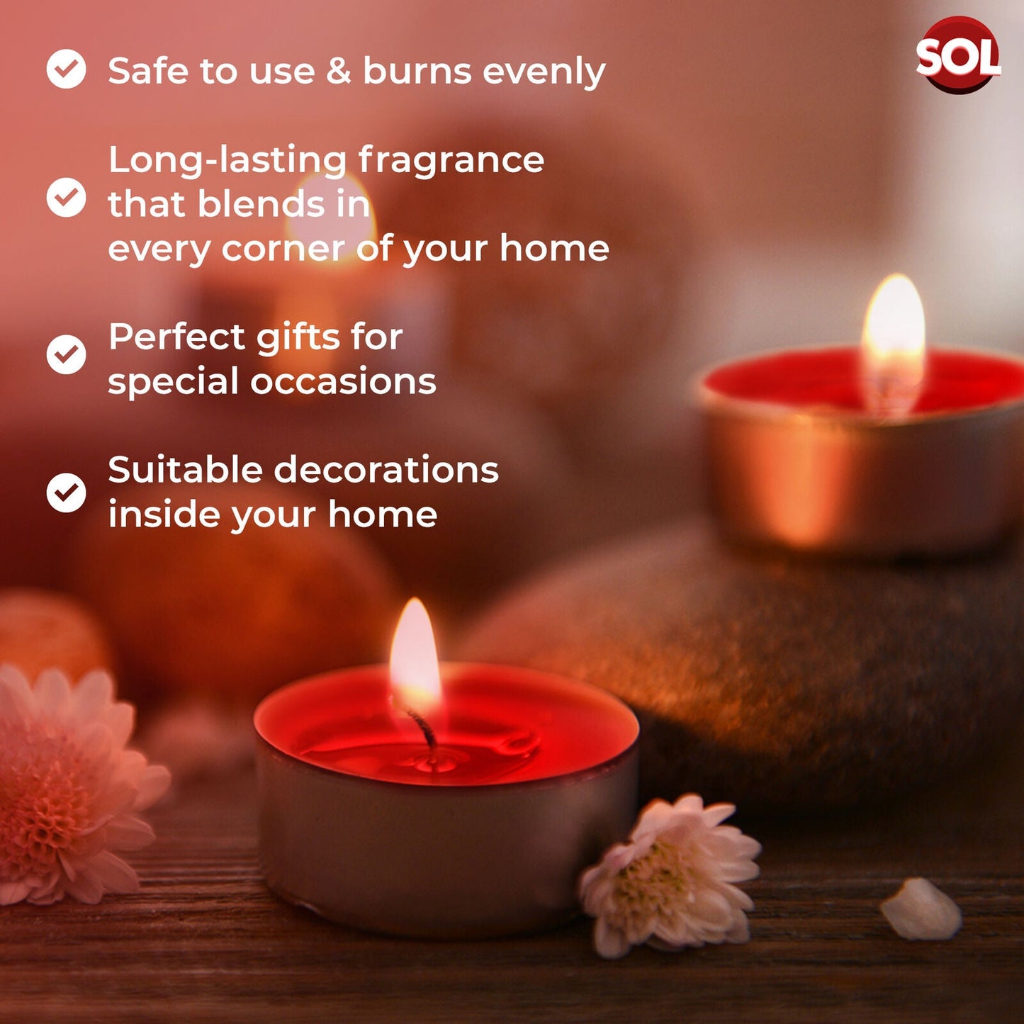 75 Pack Scented Tea Light Candles | Assorted Tealights with 5 Fragrances (Vanilla, Fresh Berries, Peach, Mountain Spring, Lavender) | 4 Hour Burn | Decorative Home & Gift Candle Set