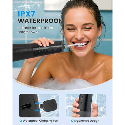 Wireless Professional Oral Irrigator, 300 Ml Water Tank, 5 Modes & 8 Nozzles, USB-C Fast Charging, IPX7 Waterproof, Quiet & Portable - Ideal for Braces, Implants, Sensitive Gums, And for Home & Travel.
