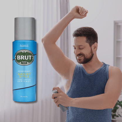 Brut 4 Deodorant Spray Bundle Gift Set - 200ml Each, Original Musk Sport Style Total Attraction, Long-Lasting Men’s Body Spray, Fresh Masculine Fragrance, Everyday Use Value Pack