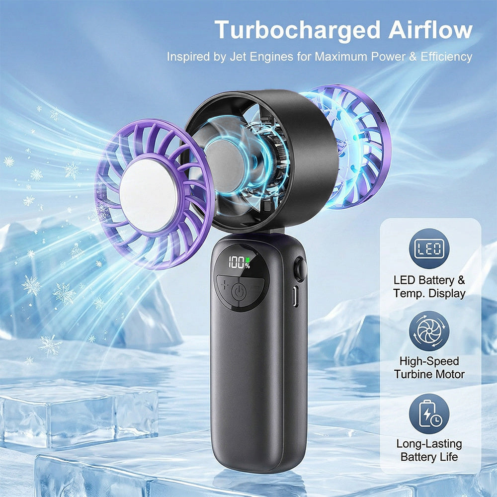 Rechargeable Handheld Fan with LED Display