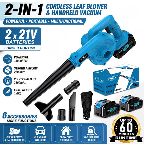 21V High-Capacity Blower, Wireless Blade Blower, Optional Lithium Battery (With Charger), Lightweight Construction, Efficiently Clears Fallen Leaves And Snow from Yards, Lawns, Garden Maintenance, Pathways, Patios, And Decks