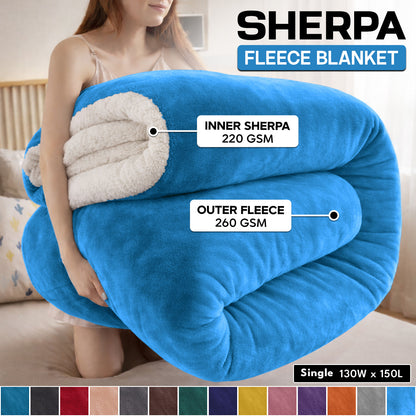 1pc Luxurious Double-Sided Sherpa Throw Blanket – Soft, Warm & Cozy Contemporary Blanket, Machine Washable, Perfect for Couch, Bed, Office & Travel, Ideal Gift