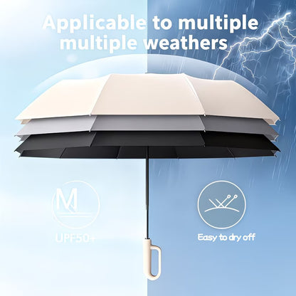Automatic Open/Close Windproof Umbrella with 8-Rib Sturdy Frame & Automatic Deployment/Retraction System - Portable Folding Umbrella Suitable for Men & Women, Travel, Commuting, Outdoor - Windproof Design
