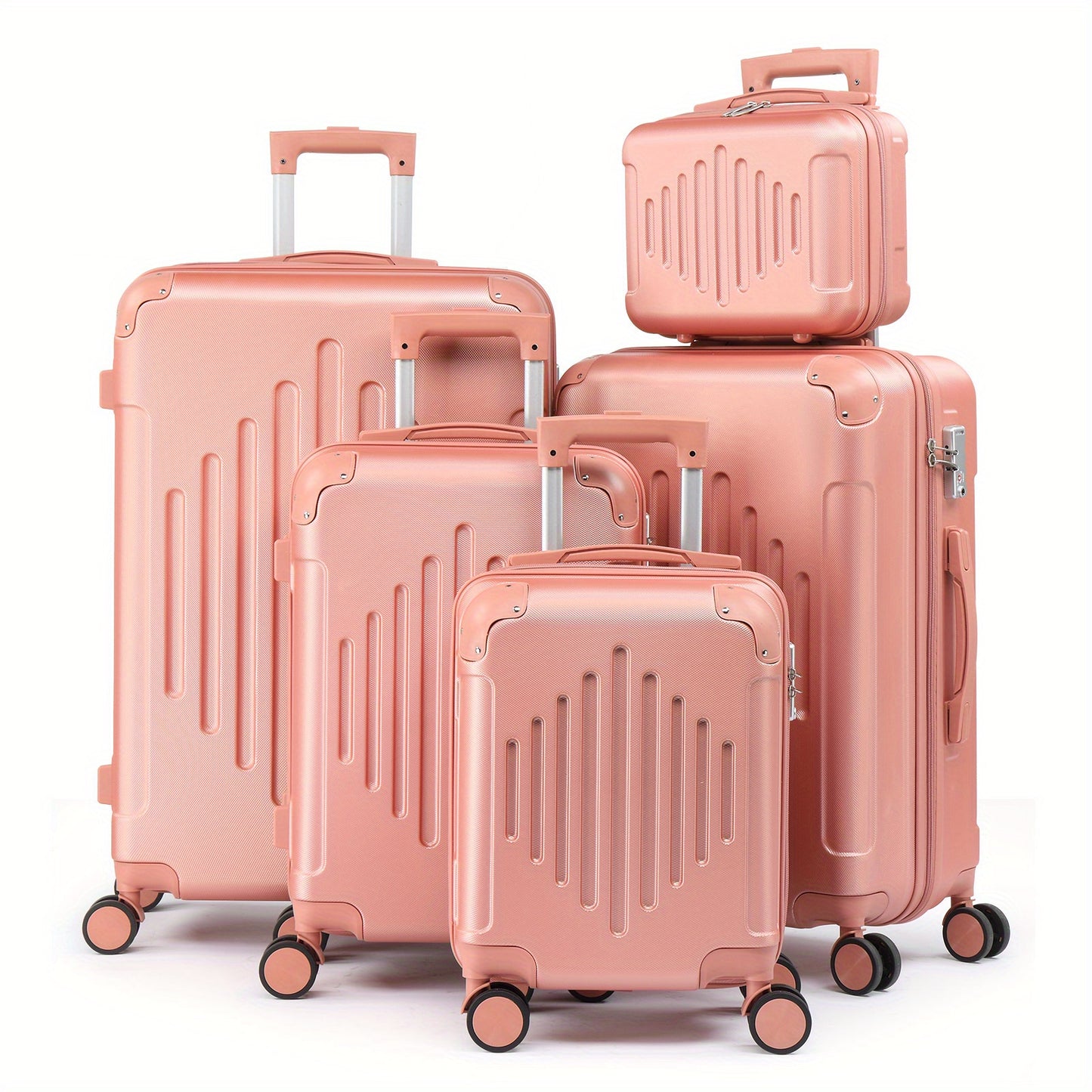 5-Piece Hard Shell Spinner Luggage Set for Family & Group Travel – 12 16 20 24 28 Inch Lightweight Suitcases with Carry-On | 5 Colours | Free UK Delivery