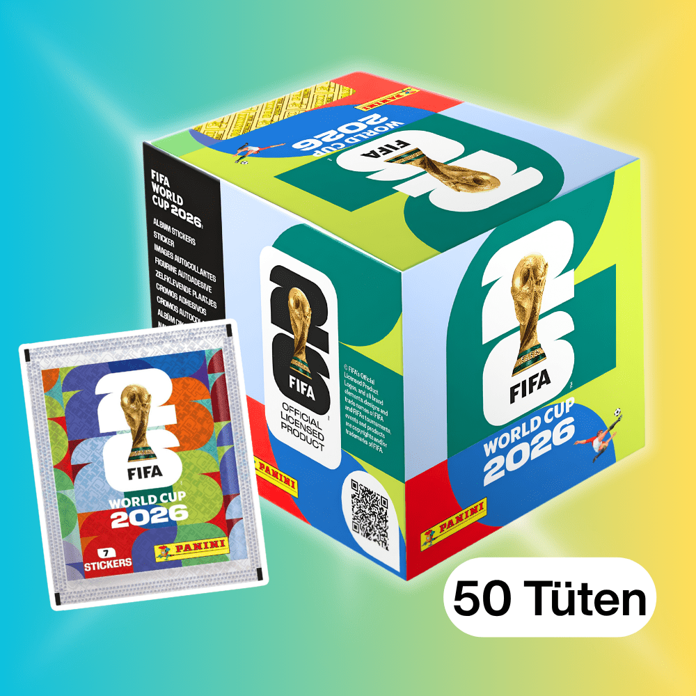 Panini FIFA World Cup 2026 Sticker Display – 50 Packs with a Total of 350 Stickers