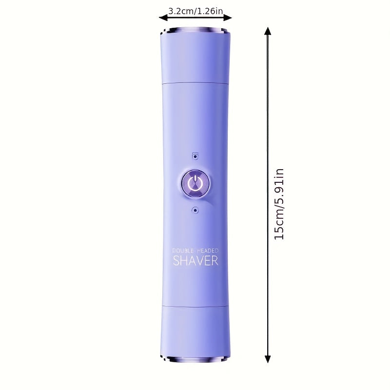 Women'S Double-Headed Shaver; Full Body Hair Removal Machine Home Use Travel Razor 2-In-1 Electric Shaver Suitable for Bikini, Eyebrows, And Armpits; Dry And Wet Trimmer Rechargeable, Cordless - Painless Hair Removal; Gentle And Light Beige-Friendly
