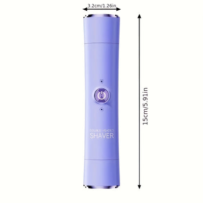 Women'S Double-Headed Shaver; Full Body Hair Removal Machine Home Use Travel Razor 2-In-1 Electric Shaver Suitable for Bikini, Eyebrows, And Armpits; Dry And Wet Trimmer Rechargeable, Cordless - Painless Hair Removal; Gentle And Light Beige-Friendly