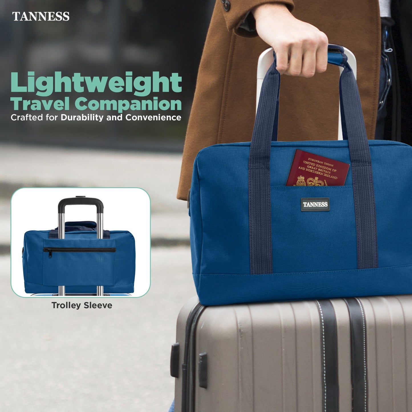 Tanness Ryanair 40x20x25 Cabin Bags with Adjustable Shoulder Strap | 40x20x25 Cabin Bag Holdall Bag, Travel Bag, Under Seat Cabin Bag | Hand Luggage Bag Carry On Bag | Cabin Suitcase Bags
