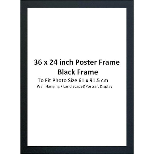 DECORO Premium Quality Maxi Frame, 36x24inch Black Photo Frame Eton Wood.61x91.5cm Photo Size Perfect for Wall Gallery Portrait Landscape Art Decor (Black) Maxi Poster Frame.