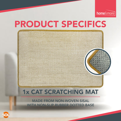 Cat Scratching Mat 60cm x 40cm | Sisal Cat Scratcher Pad for Kittens & Indoor Cats | Durable Scratch Board to Protect Furniture | Non-Slip Pet Scratching Pad | Large Cat Claw Care Mat | Cat Exercise & Stretching Toy