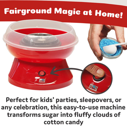 M4Y Premium Candy Floss Maker Cotton Candy Sweet Machine, Funfair Style Machine for Parties, Kids, Home, Includes Measuring Spoon and Candy Floss Sticks