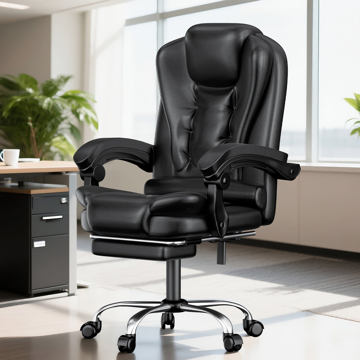 GartistGo Executive Office Chair with Footrest High Back Desk Chair Ergonomic Recliner Computer Chair Gaming Chair with Tilt Function Heavy Duty for Home Office Working