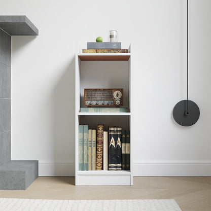 2/3/4 Layers Tall Storage Unit Small Bookcase Wooden Storage Cabinets Book Shelf, Modern White Wooden Bookcase – Tall & Skinny Bookshelf Cube Shelves Storage Unit for Living Room, Bedroom, Hallway, Office, Entrance