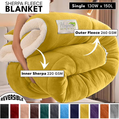 Soft Cozy Sherpa Blanket, Double-Sided Throw Blanket, Contemporary Design, Warm Throw for Couch, Bed, Office and Travel, Versatile All-Season, Perfect Holiday Gift