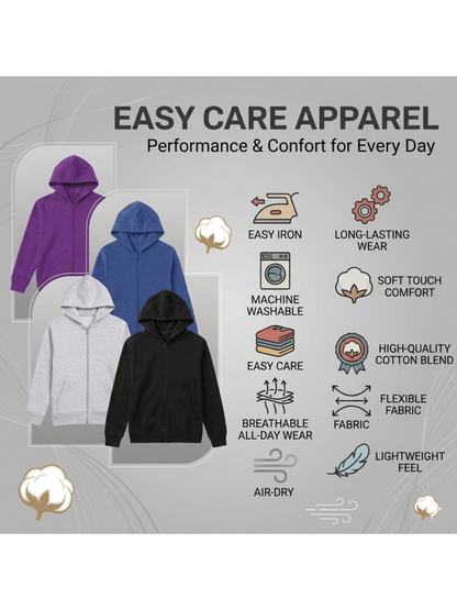 GW CLASSY OUTFIT Boys Girls Casual Fleece Hoodie Kids Lightweight Zipper Sweat Shirt Soft and Comfortable for School and Everyday