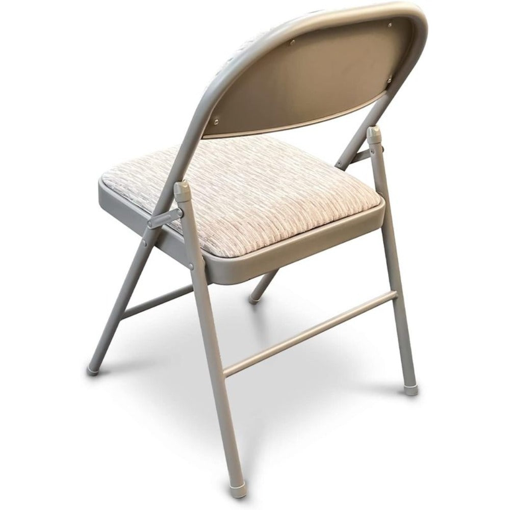 Fabric Padded Folding Chair with Heavy Duty Steel Frame & Ergonomic Backrest – Lightweight, No Assembly, Indoor & Outdoor Use for Home, Office, Garden & Events