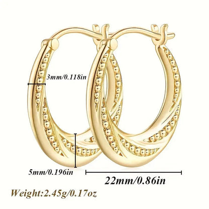 Women'S Earrings Featuring a Spinning Ball Design Made of 925 Sterling Silver, Adorned with Plating And Beaded Spirals, Exuding Luxury And Elegance, Ideal for Holiday Gifting (Suitable for Christmas, Birthdays, And Anniversaries)