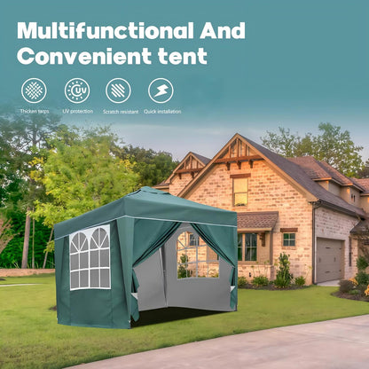 Nordivale Portable 2x2/3x3m Pop-Up Canopy with Enclosure Cloth Sidewalls | Instant Shade & Party Shelter for Gardens, Camping & Events