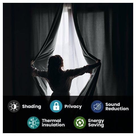 2pcs Full Blackout Eyelet Curtains – Thermal Insulated & Soundproof Drapes, Energy-Saving, Noise Reducing, perfect for Bedroom, Living Room & Home Decoration, Includes Matching Ties
