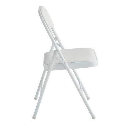 Faux Leather Folding Chairs Set of 4 with Metal Frame & Padded Seat – Foldable Dining, Office & Reception Chairs, Easy Fold & Store, 7 Colours